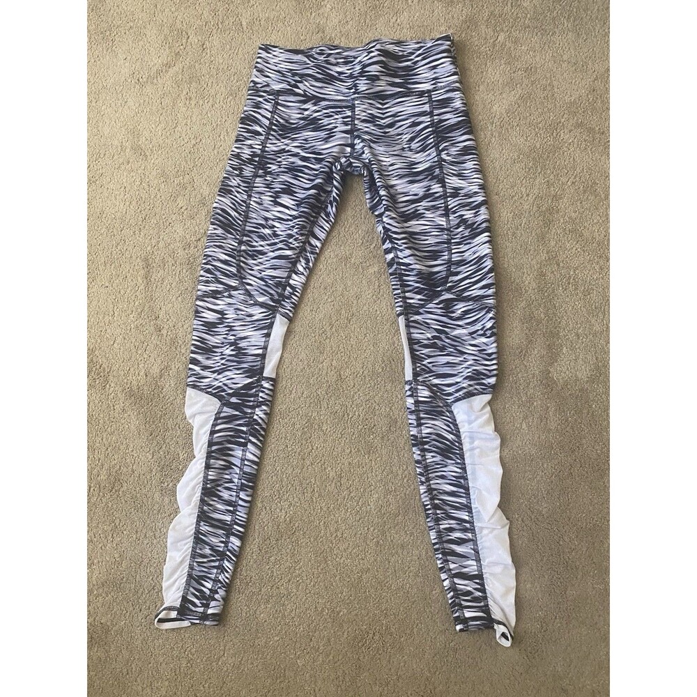 Alo Yoga Goddess leggings Zebra Print Mesh Detail Size M
